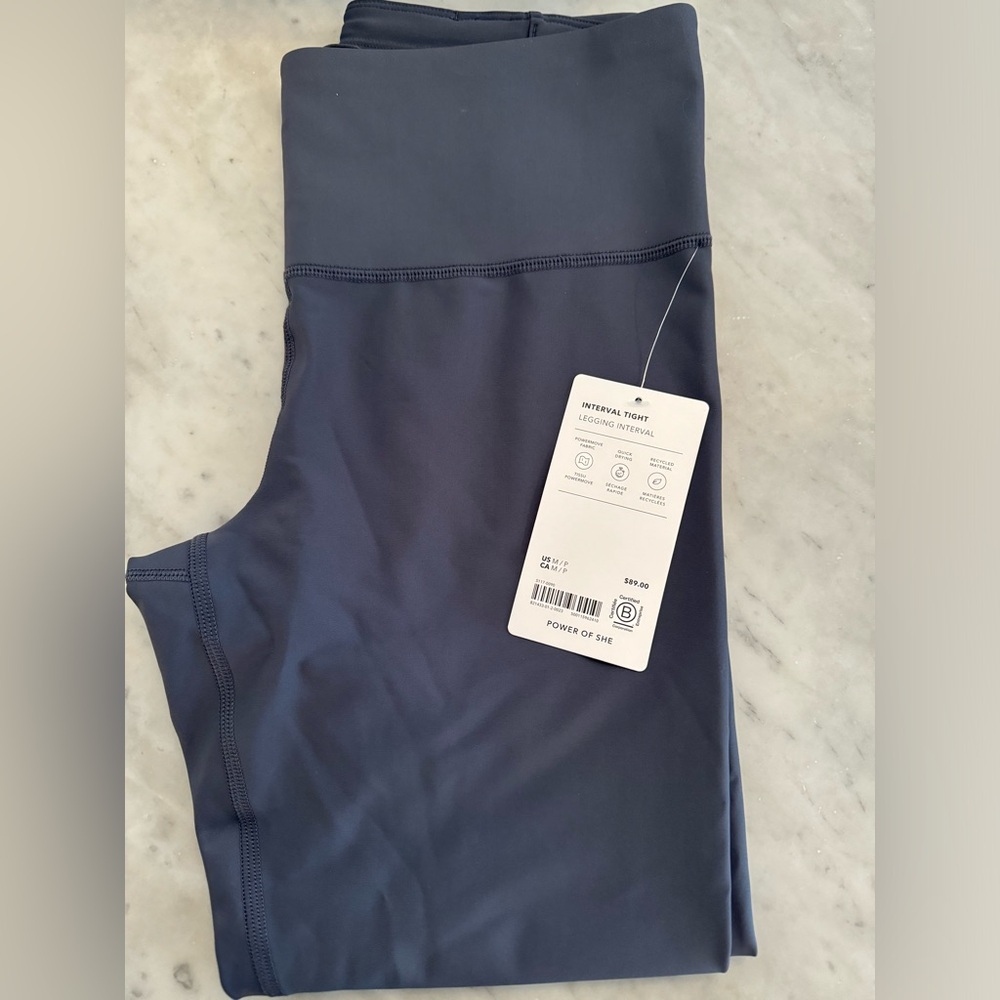 NWT Athleta Interval Tight Medium Petite Grey